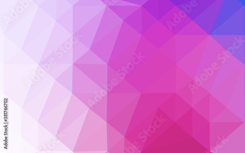Light Pink, Blue vector shining triangular background. Geometric illustration in Origami style with gradient. Completely new template for your business design.
