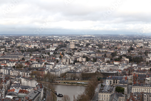 Aerial view of Nantes  France