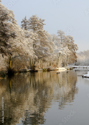 Stunning Winter river scene in England photo