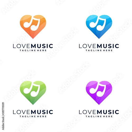 Abstract logo love music logo design,