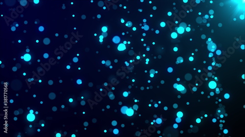 3d rendering of abstract backdrop with blink particles. Computer generated glare rain with glitter.