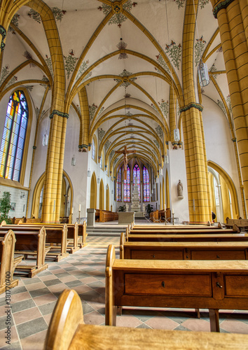 Inside an old church in the Roman city of Trier in south-west Germany