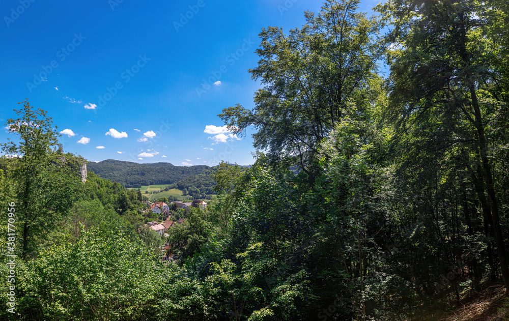 Landscape shot of the Franconian Switzerland near Streitberg