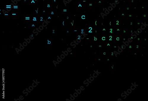Dark Blue, Green vector pattern with arithmetic signs.