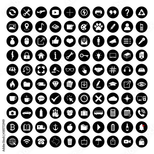 Web icon set. Contact us icon set. Business, ecommerce, finance, accounting.