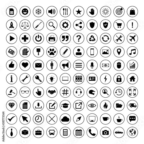 Web icon set. Contact us icon set. Business, ecommerce, finance, accounting.