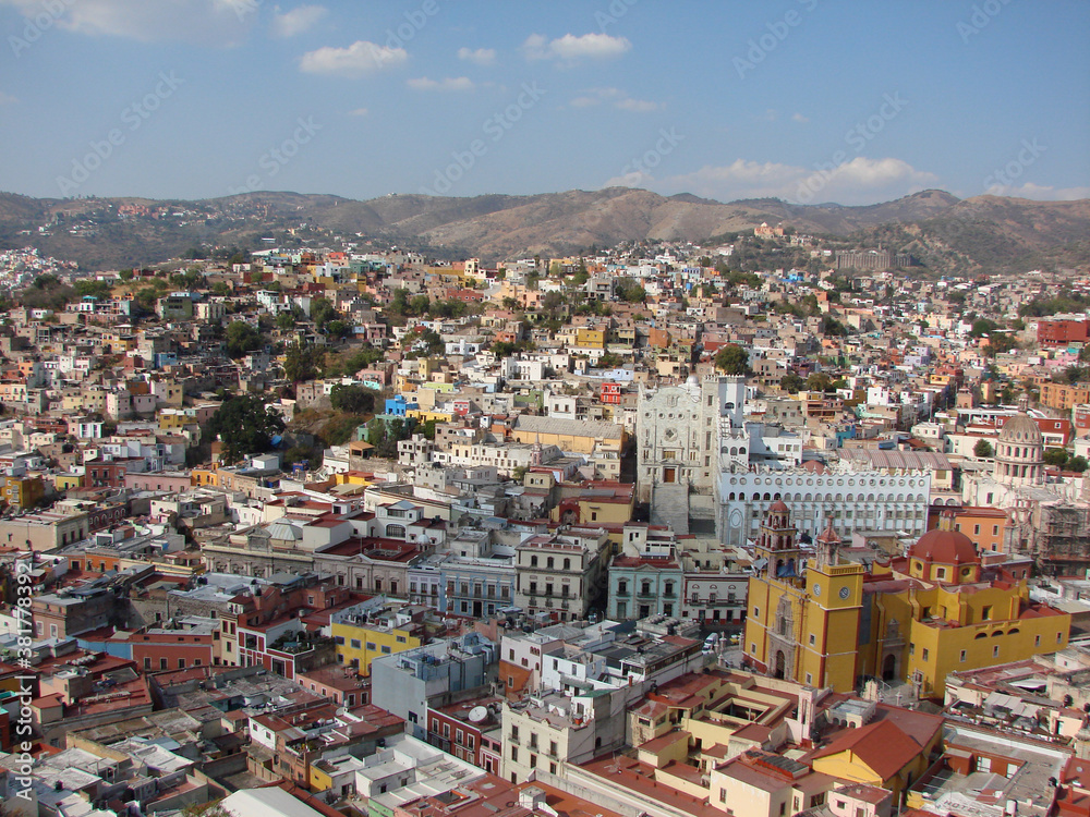 Aerial View of Guanajuato, the City of Mexico Known as the Cradle of the Country's Independence