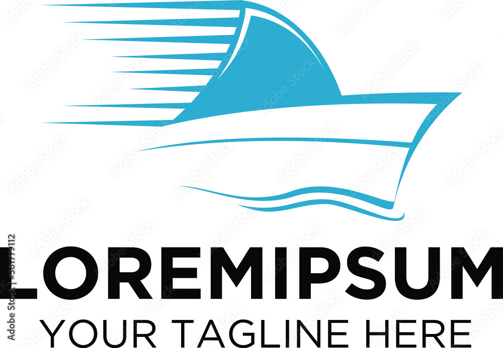 Logistics Delivery by Ship Logo