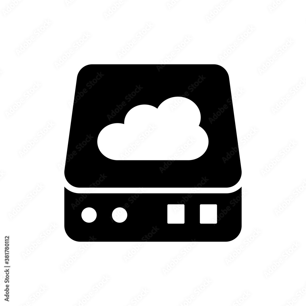 Cloud Drive Solid Icon Style Illustration. Cloud Drive Solid Icon Style Illustration.