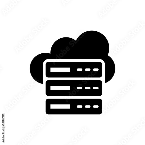 Cloud Hosting Solid Icon Style Illustration. 