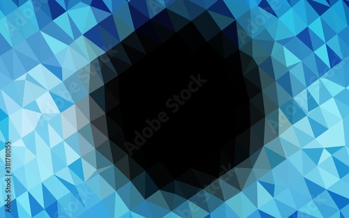 Light BLUE vector abstract polygonal texture. A completely new color illustration in a vague style. Triangular pattern for your business design.