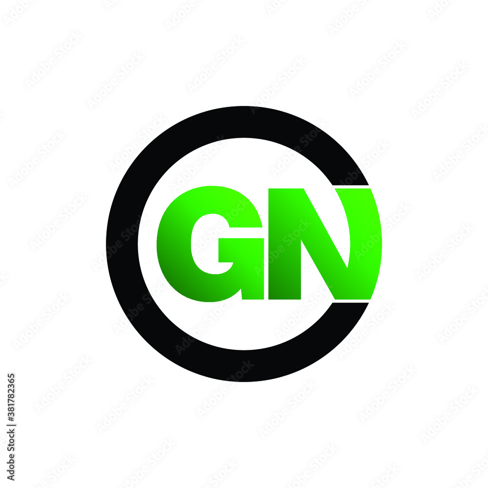 Letter GN circle logo design vector Letter GN circle logo design vector
