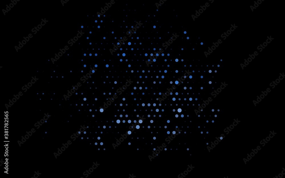 Dark BLUE vector template with circles. Glitter abstract illustration with blurred drops of rain. Pattern for ads, leaflets.