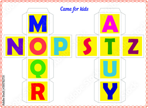 Game for children. collect the cube. learning english alphabet