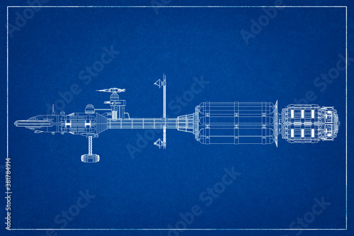 Fototapeta Naklejka Na Ścianę i Meble -  3D design of a spaceship.