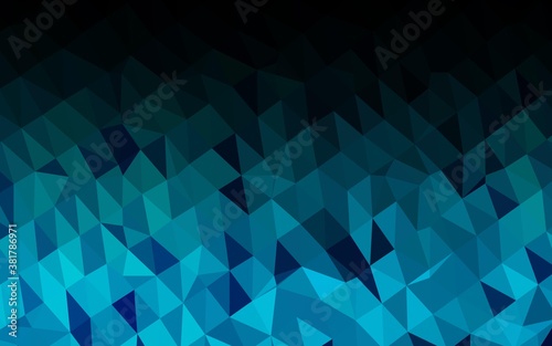 Light BLUE vector triangle mosaic cover. Creative illustration in halftone style with gradient. Polygonal design for your web site.