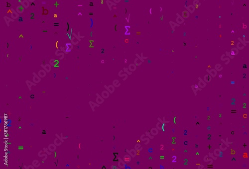 Light Multicolor, Rainbow vector background with Digit symbols.