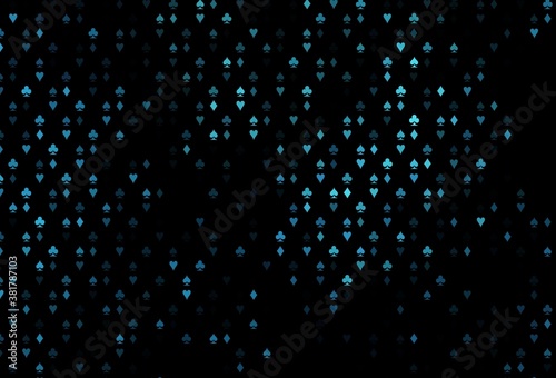 Dark BLUE vector cover with symbols of gamble.