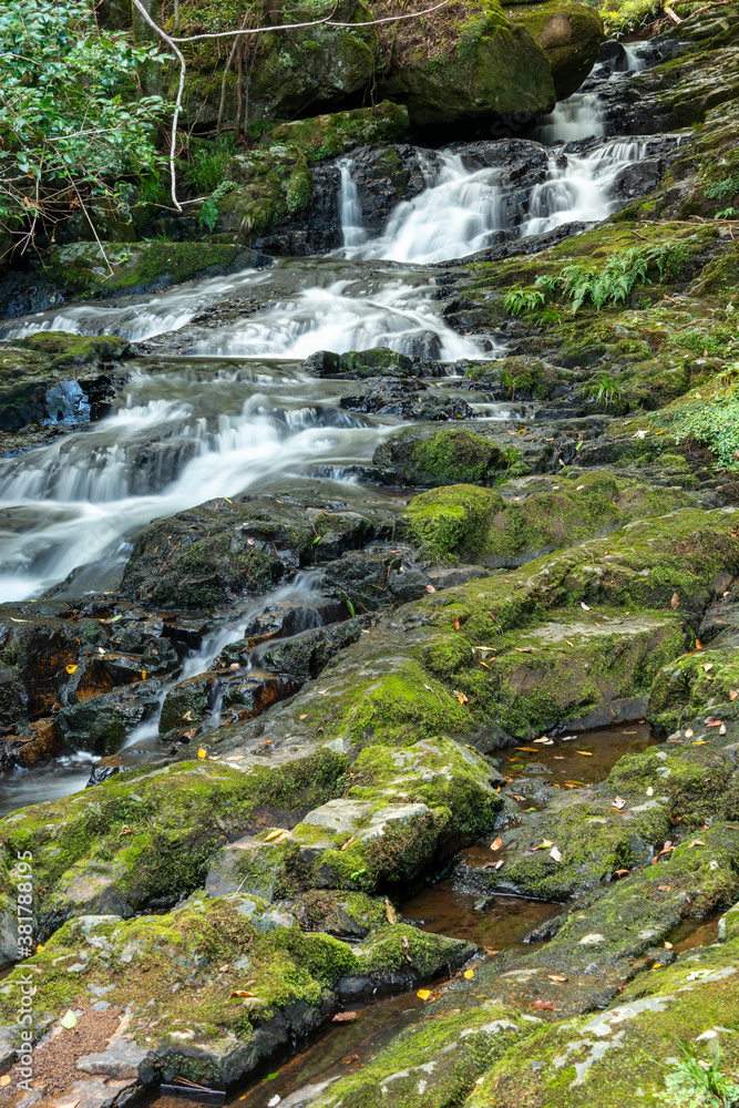 Water flow in Ruri valley in Sonobe, Nantan city, Kyoto, Japan in summer Water flow in Ruri valley in Sonobe, Nantan city, Kyoto, Japan in summer