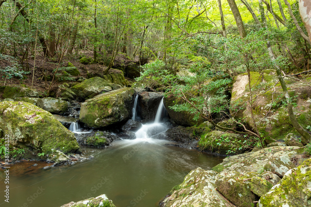Water flow in Ruri valley in Sonobe, Nantan city, Kyoto, Japan in summer Water flow in Ruri valley in Sonobe, Nantan city, Kyoto, Japan in summer