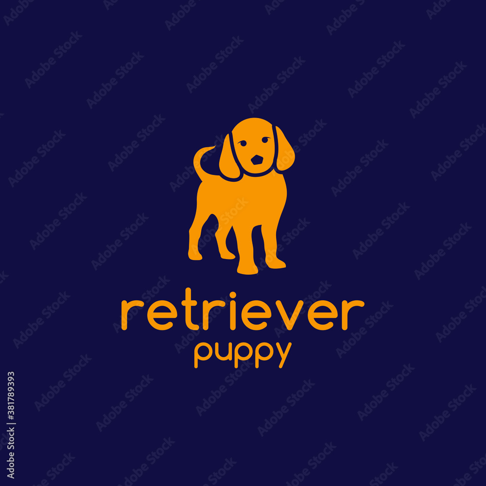 Obraz premium Retriever Puppy Dog Logo Design, cute logo, animal design concept, lovely dog