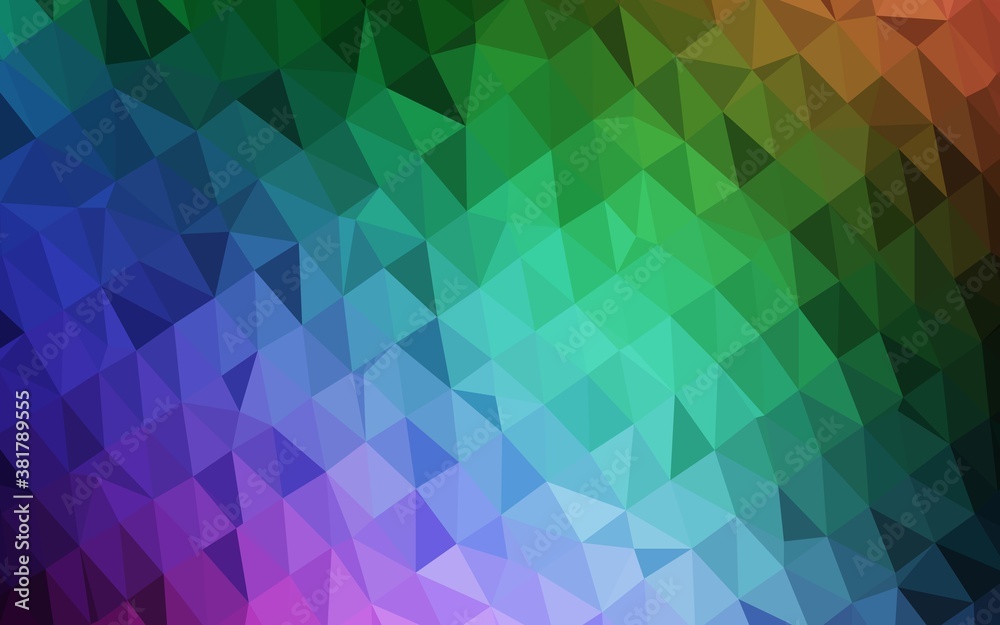 Obraz premium Dark Multicolor, Rainbow vector low poly layout. An elegant bright illustration with gradient. Triangular pattern for your business design.