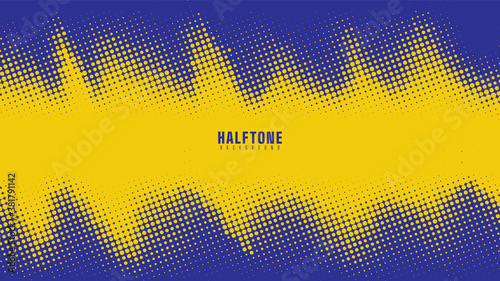 Blue and yellow halftone background vector
