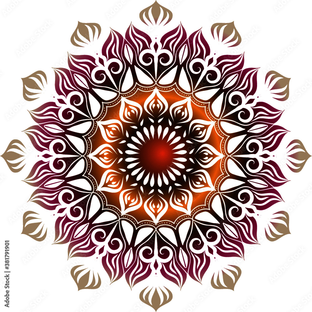 Flower Mandalas. Vintage decorative elements. Oriental pattern, vector illustration. Islam, Arabic, Indian,vector illustration with color.