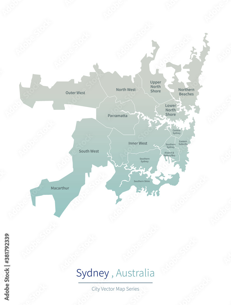 Fototapeta premium Sydney Map. a major city in the Australia.