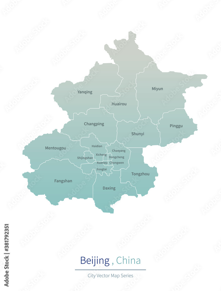 Obraz premium Beijing Map. a major city in the China.