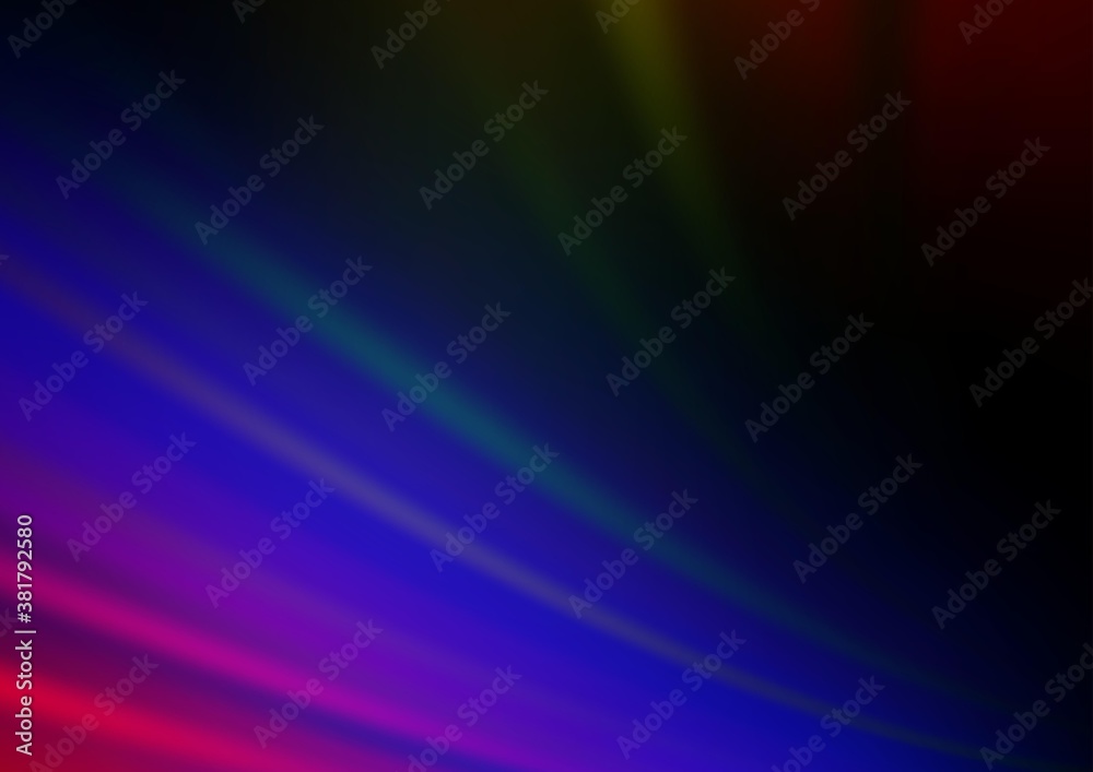 Dark Multicolor, Rainbow vector blurred background. An elegant bright illustration with gradient. The template can be used for your brand book.