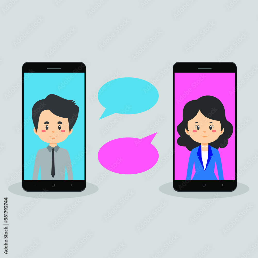 Stock Vector Smartphone and Communication Bubble