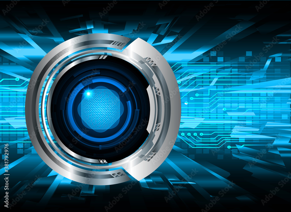 Blue eye cyber circuit future technology concept background Blue eye cyber circuit future technology concept background
