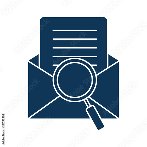 lupe with envelope silhouette style icon vector design © grgroup