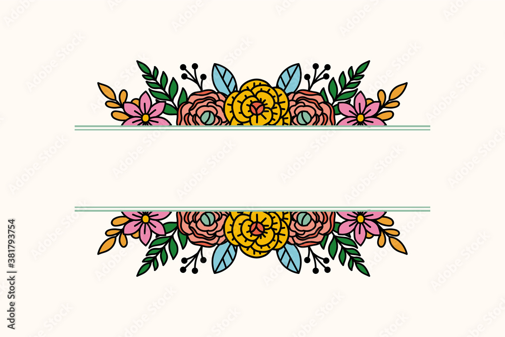Simple floral design with space in the midle
