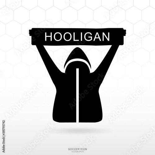Soccer hooligan icon. Soccer football sport sign and symbol for template design. Vector.