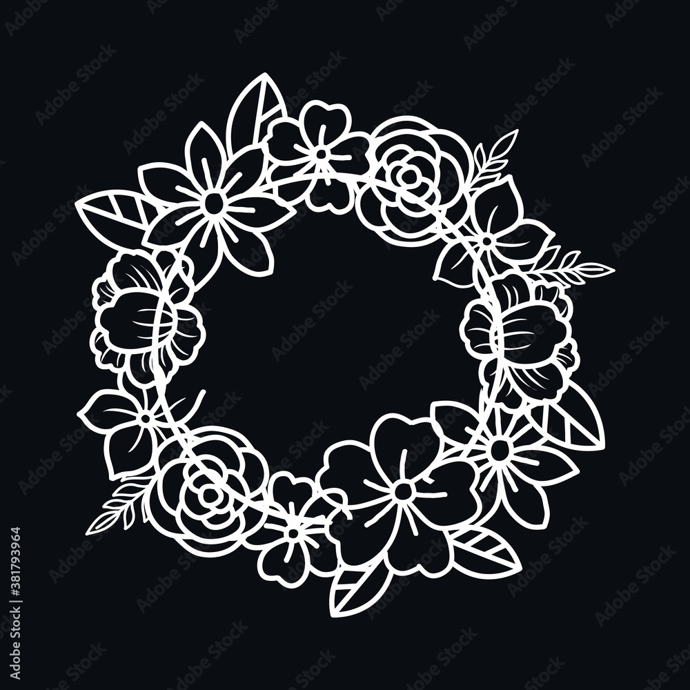 Floral cut file with space in the midle Floral cut file with space in the midle