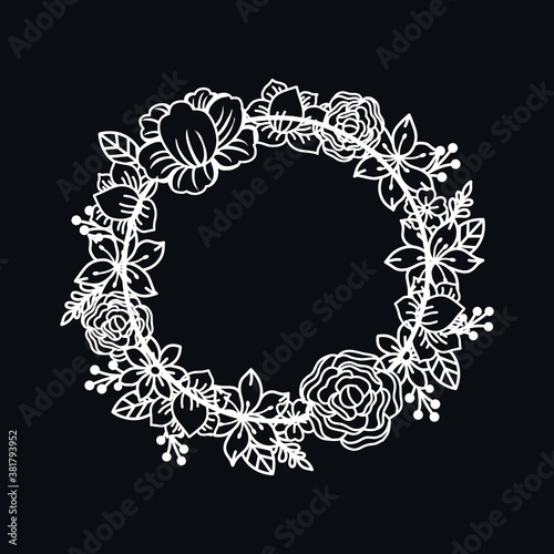 Floral cut file with space in the midle