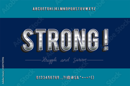 Elegant and Shiny Silver Colored Metal Chrome Alphabet font. Typography classic style Silver font set for Logo, Poster.