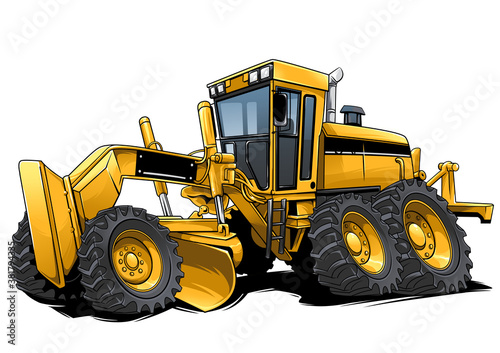 heavy equipment car illustration with excavator digger type