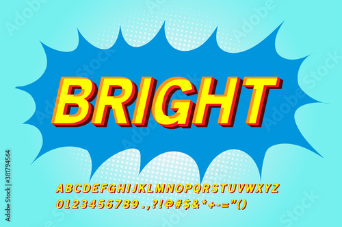 3d font and fancy vintage typeface alphabet design highlight gradient color and shadow effect, for printing, modern letter design.