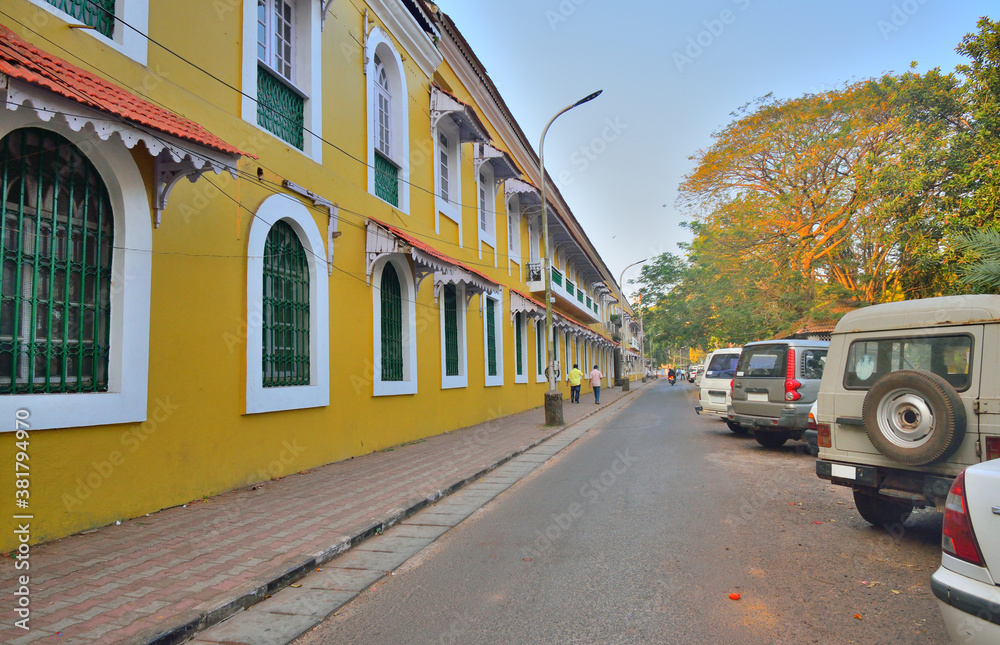 Colourful buildings in fontainhas, Goa Colourful buildings in fontainhas, Goa