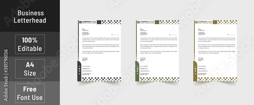 Modern letterhead template design. Business style letterhead format. Company letterhead template design.