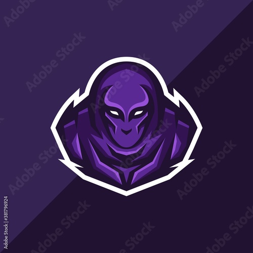 ninja mascot logo esport gaming. assasin mascot logo illustration.