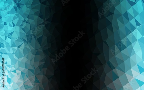 Light BLUE vector polygon abstract layout. Shining illustration, which consist of triangles. Template for a cell phone background.