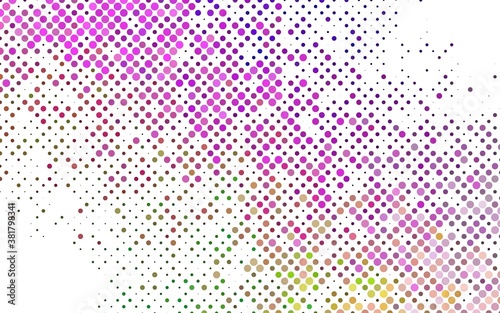 Light Multicolor  Rainbow vector texture with disks. Illustration with set of shining colorful abstract circles. Pattern for ads  booklets.