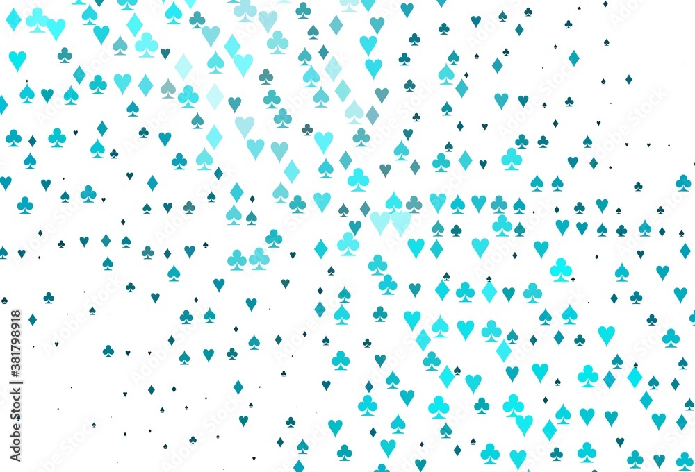 Light BLUE vector cover with symbols of gamble. Light BLUE vector cover with symbols of gamble.
