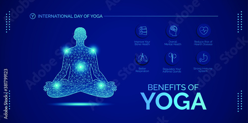 International Yoga Day on 21st June. Design vectors for banners, backgrounds, posters or cards.