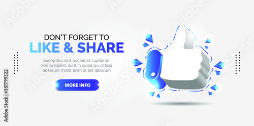 facebook promotion design for like and share. Premium vector