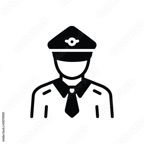 Black solid  icon for pilot